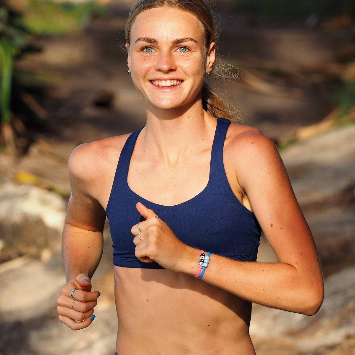 navy running bra