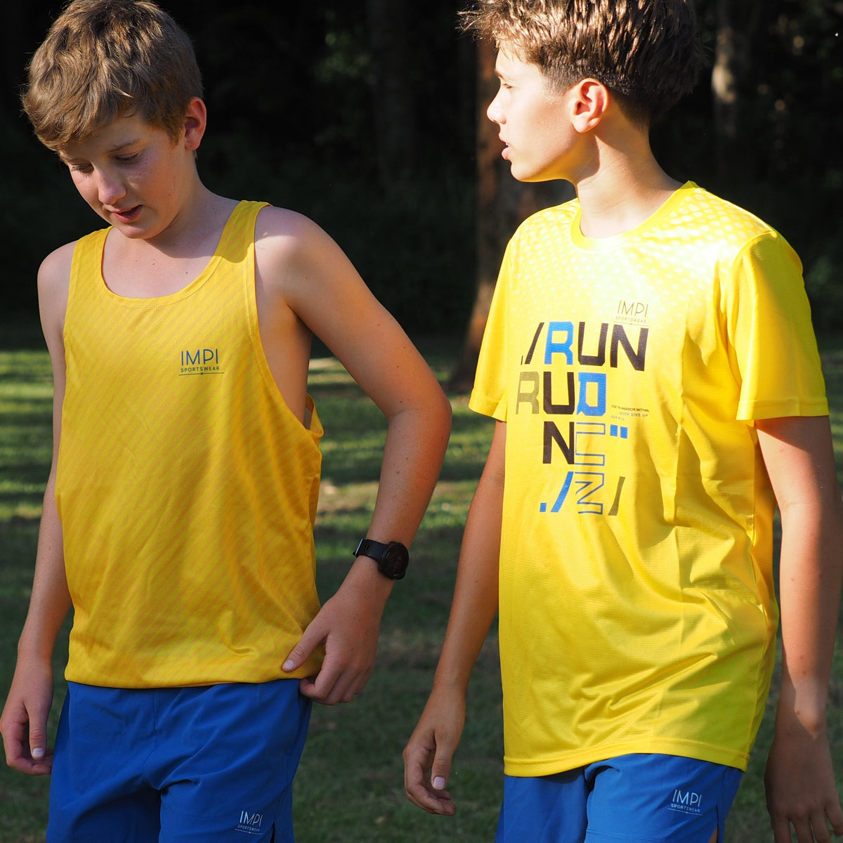 boys running singlets