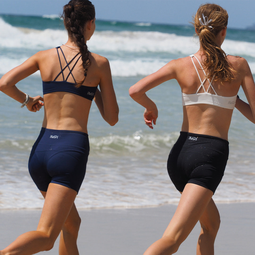 IMPI Strappy Running Bra Top - Navy